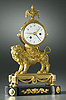An important Louis XVI gilt bronze Pendule ‘Au Lion’ of eight day duration by Joseph Mignolet
